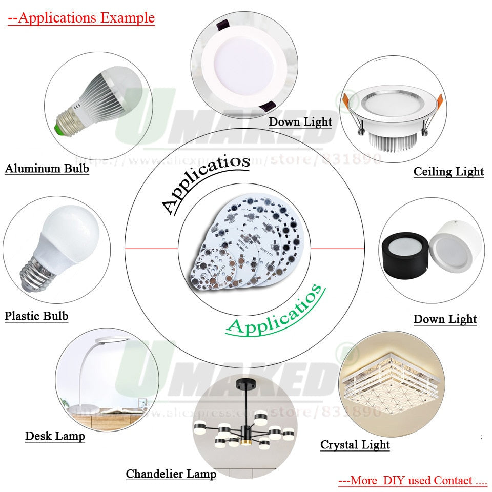 Dia28mm LED PCB Heatsink 1W 3W 5W High Power LEDs Install Aluminun Lamp Plate Panel for LED blub Spotlight Downlight DIY