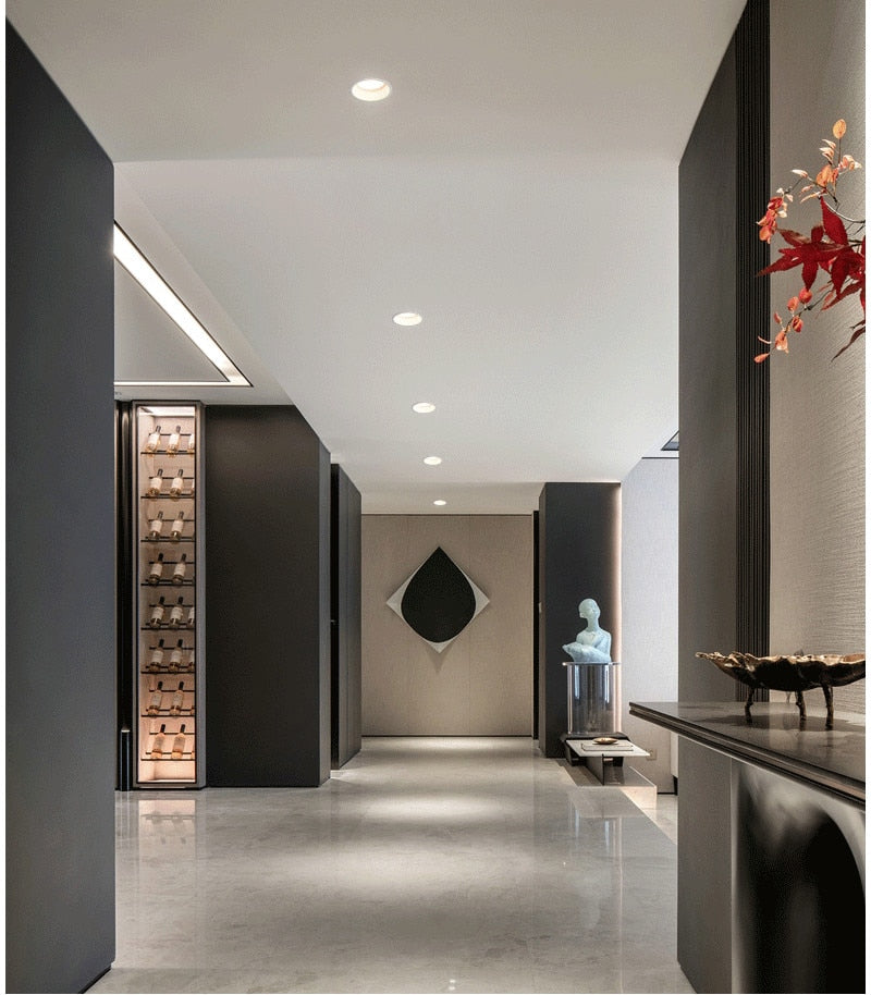 Angle Adjustable Deep Anti-Glare LED COB Recessed Downlight 5W 7W 12W 15W Round White LED Ceiling Spot Light Pic Background