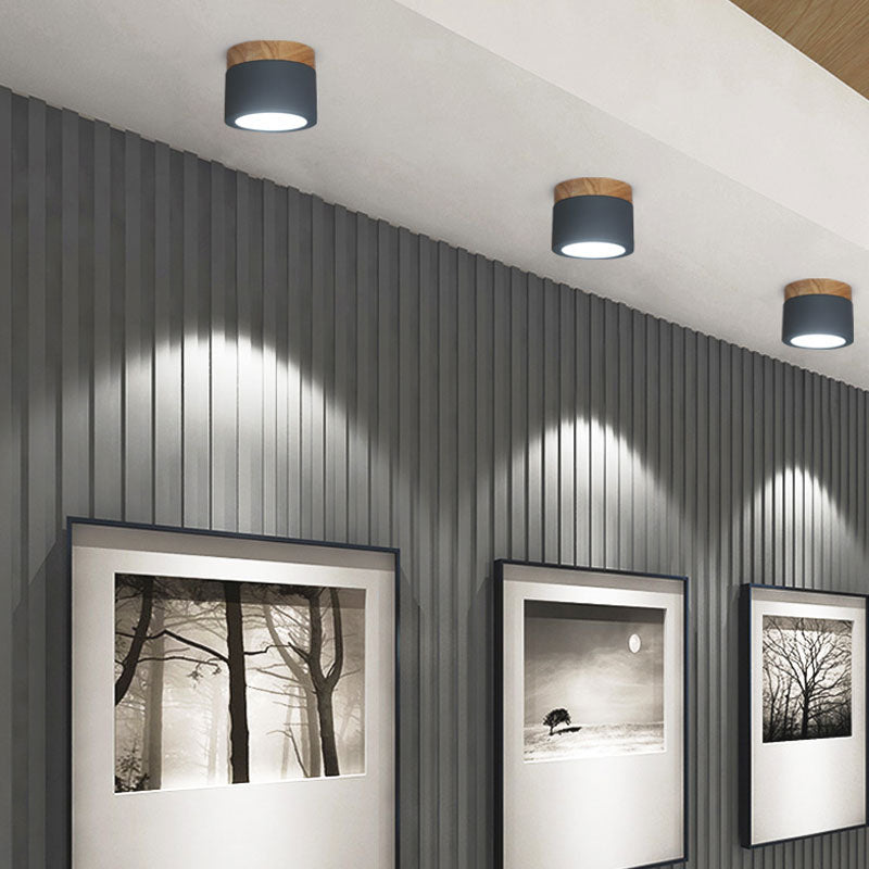 Nordic Wood Ceiling Lights Led Iron Wooden Ceiling Lighting Kitchen Bar Bedroom Stair Lamp Modern Spot Light Corridor Home Decor