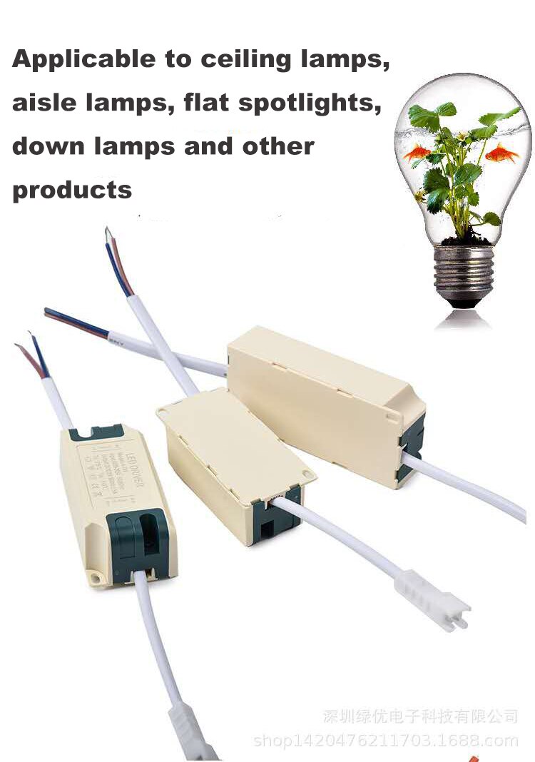 External LED Power Supply 3W/4-7W/8-24W Driver Adapter AC85-265V Lighting Transformer With IC Isolation For Downlight.etc.