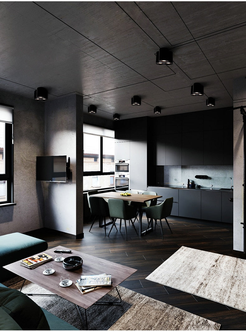 Ceiling LED Adjustable Spot Lights With 5W 10W GU10 Dimmable Bulbs Surface Mount Spotlight For Living Room Kitchen 230V Fixtures