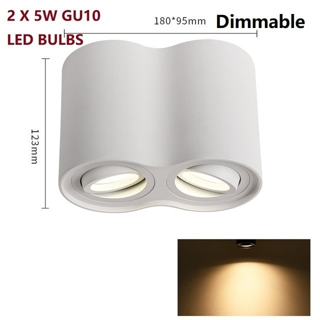 Ceiling LED Adjustable Spot Lights With 5W 10W GU10 Dimmable Bulbs Surface Mount Spotlight For Living Room Kitchen 230V Fixtures