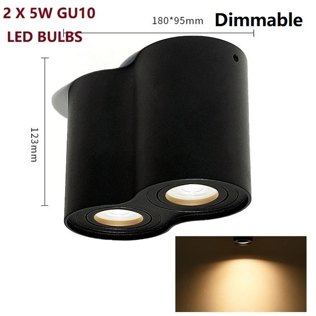 Ceiling LED Adjustable Spot Lights With 5W 10W GU10 Dimmable Bulbs Surface Mount Spotlight For Living Room Kitchen 230V Fixtures