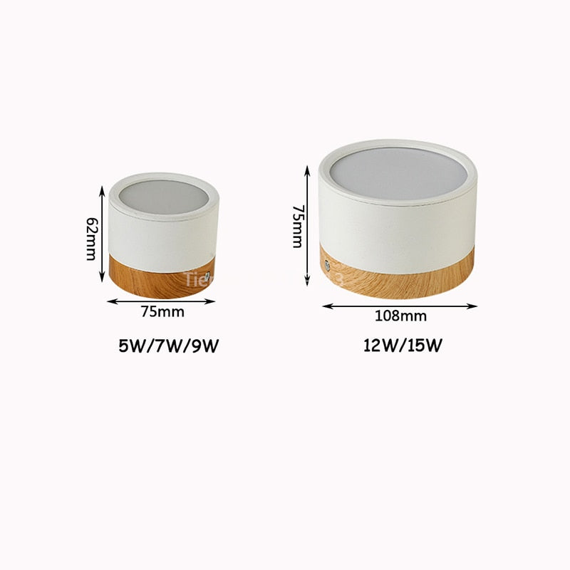 LED Flush Mount Downlight, Ceiling Mount Accent Lighting Imitation Wood 5W 7W 9W 12W 15W Ideal for Hallway Gallery Picture 220V