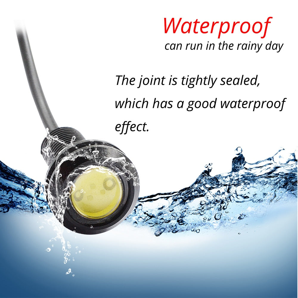 DC 12V Eagle Eye Led Daytime Running Lights Backup Auto Motor Parking Signal Lamp Waterproof Day Light Bulb White Red Blue