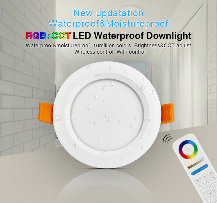 Miboxer 6W RGB+CCT Waterproof LED Downlight FUT063 AC 100V-240V Round Brightness adjustable LED Ceiling Spotlight
