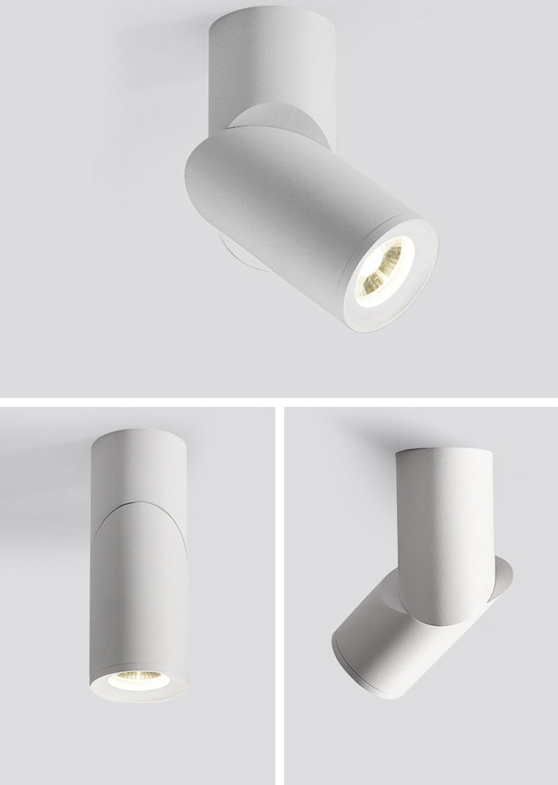 Dimmable Rotating LED Downlights 7W/9W/12W/15W/18W/20W COB LED Ceiling Spot Lights AC110-220V LED Wall Lamp Indoor Lighting