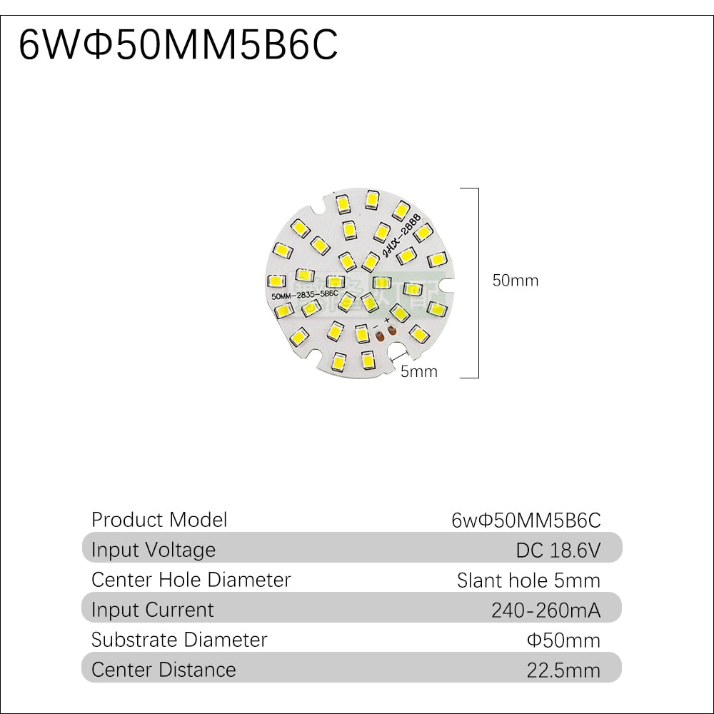 Downlight 10pcs/lot 2835 SMD LED Chip 3W 5W 7W 9W 12W 18W 24W Light Board 240-260mA Accessories Lamp Bead Light Board For LED Downlight