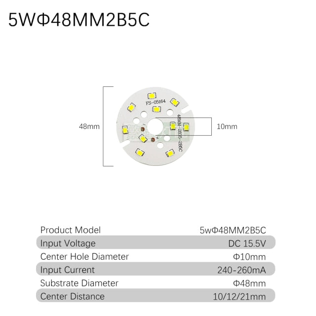 Downlight 10pcs/lot 2835 SMD LED Chip 3W 5W 7W 9W 12W 18W 24W Light Board 240-260mA Accessories Lamp Bead Light Board For LED Downlight