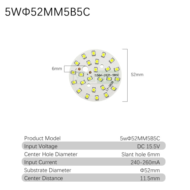 Downlight 10pcs/lot 2835 SMD LED Chip 3W 5W 7W 9W 12W 18W 24W Light Board 240-260mA Accessories Lamp Bead Light Board For LED Downlight