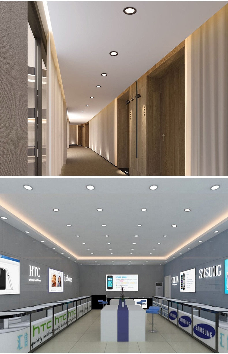 Dimmable hotel room LED downlight, household ultra-thin fog ceiling light, 3W 5W 7W 9W 12W 15W 18W