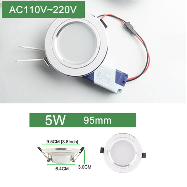 Kaguyahime 4pcs Ultra Thin LED Downlight 110V 220V Round LED Ceiling Recessed Spot Light Down Light 3W-18W 7W 9W 10W 12W 15W