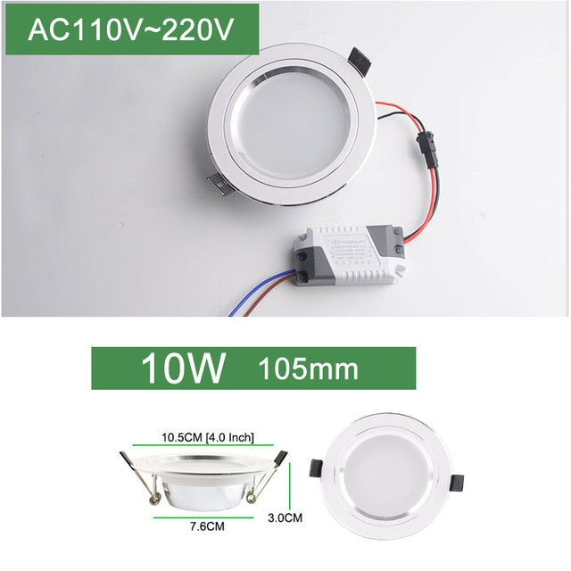 Kaguyahime 4pcs Ultra Thin LED Downlight 110V 220V Round LED Ceiling Recessed Spot Light Down Light 3W-18W 7W 9W 10W 12W 15W