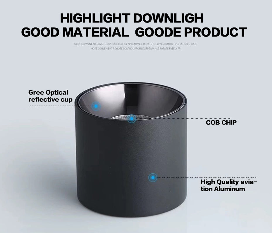 Anti-Glare LED Lightings Surface Mounted LED Downlight Cylinder COB Ceiling Lamps Spot Light 7W 12W 20W for Hotel Home Decor