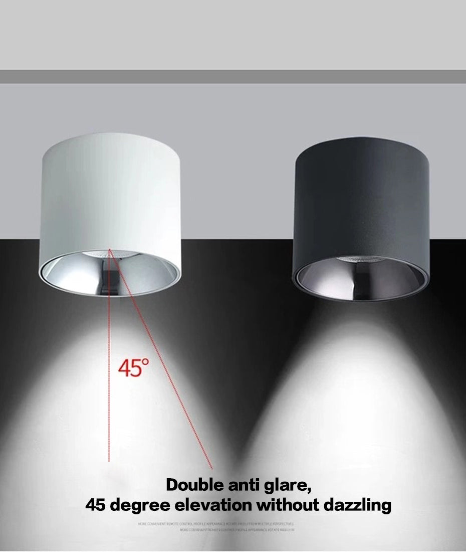 Anti-Glare LED Lightings Surface Mounted LED Downlight Cylinder COB Ceiling Lamps Spot Light 7W 12W 20W for Hotel Home Decor