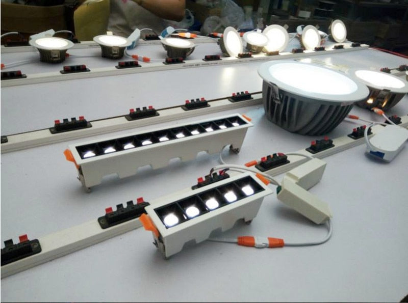 AC90V~260V 220V 110v Nordic Design Square Recessed Dimmable LED Downlights 20W 30W COB LED Ceiling Lamps Wall Spot Lights Indoor