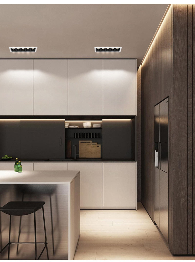 AC90V~260V 220V 110v Nordic Design Square Recessed Dimmable LED Downlights 20W 30W COB LED Ceiling Lamps Wall Spot Lights Indoor