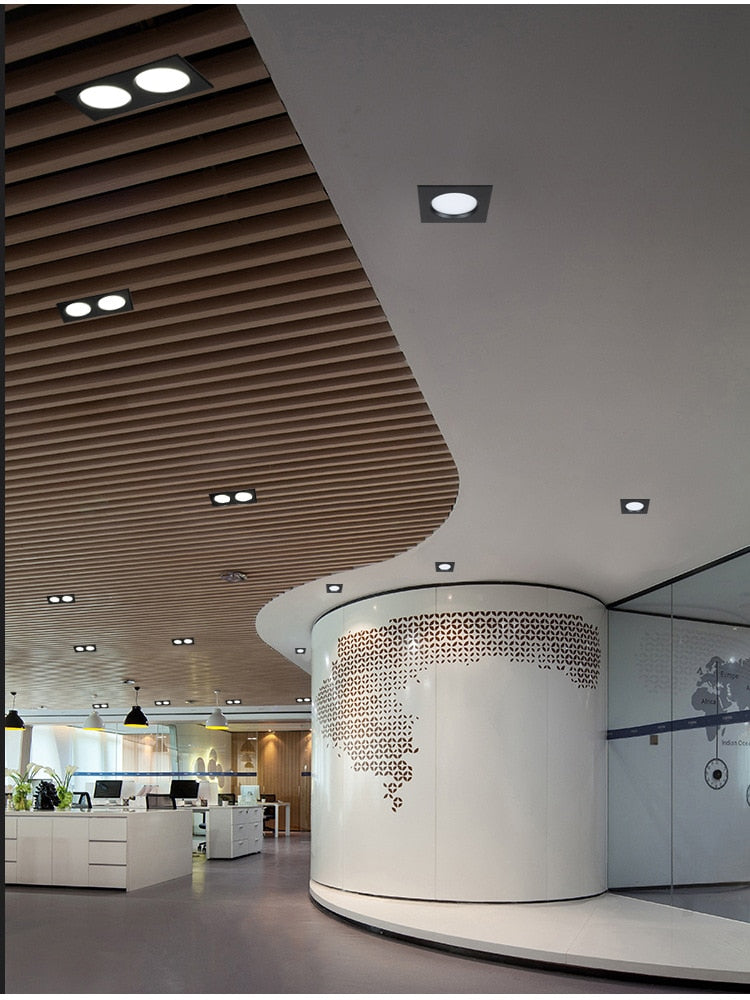 Led downlight fog light for ceiling, single head ultra-thin recessed light, ceiling light panel, grill