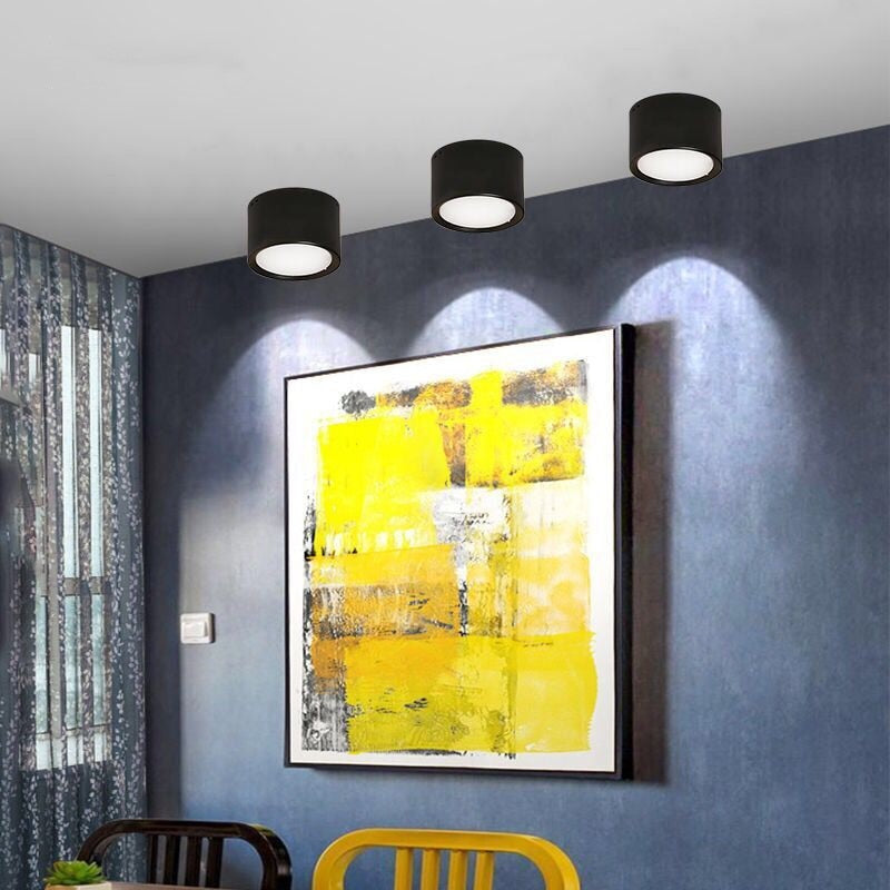 Round Surface Mounted LED Downlights 7W 12W 15W 18W 24W Mounted Ceiling Lamps Spot Light 220V Down Light black / white body