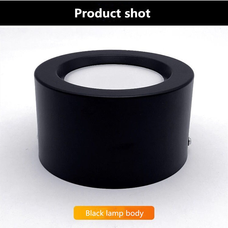 Round Surface Mounted LED Downlights 7W 12W 15W 18W 24W Mounted Ceiling Lamps Spot Light 220V Down Light black / white body