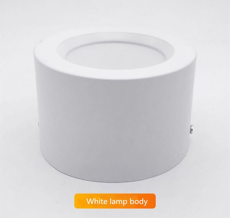 Round Surface Mounted LED Downlights 7W 12W 15W 18W 24W Mounted Ceiling Lamps Spot Light 220V Down Light black / white body
