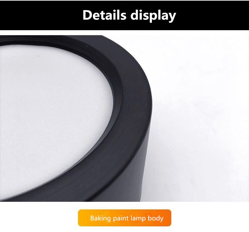Round Surface Mounted LED Downlights 7W 12W 15W 18W 24W Mounted Ceiling Lamps Spot Light 220V Down Light black / white body
