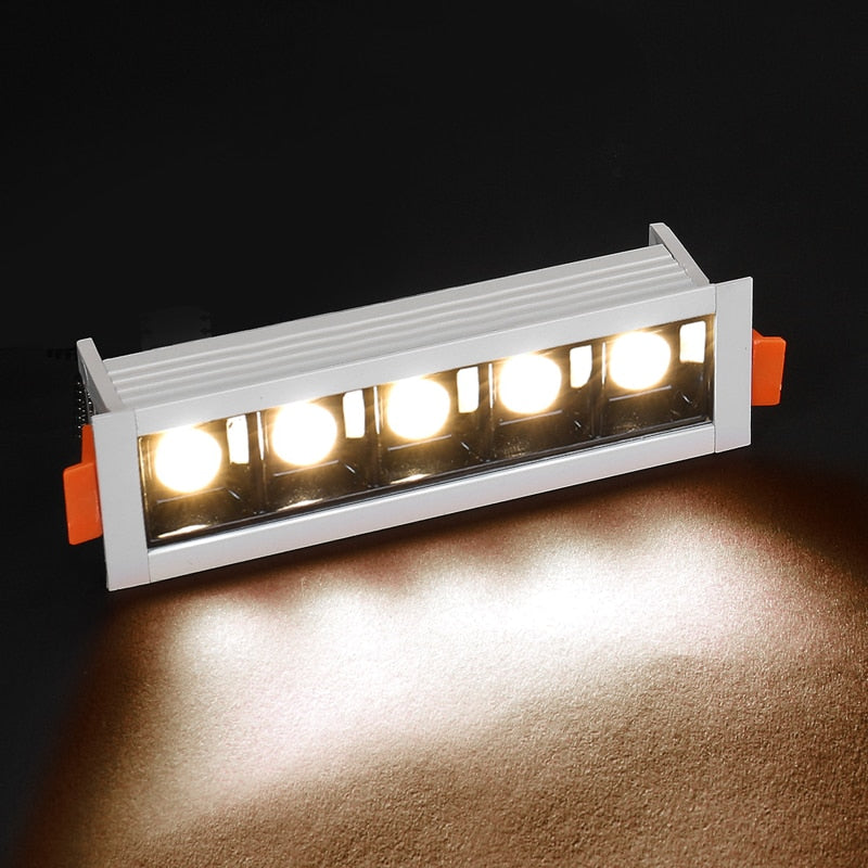 LED line Downlight Recessed Rectangle Grille Ceiling Lamp 4W 10W 20W 30W AC85~265V LED Spot Light For Home Shop Decor