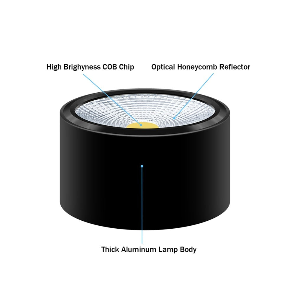 Dimmable Led Downlight Indoor Ceiling Lamp Surface Mounted Industrial Lighting 3w 5w 7w AC110V 220V For Home Bedroom Living Room