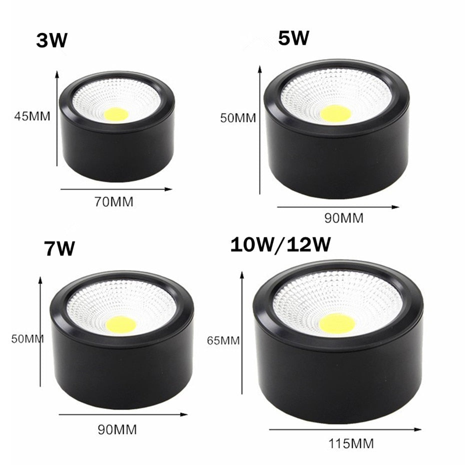 Dimmable Led Downlight Indoor Ceiling Lamp Surface Mounted Industrial Lighting 3w 5w 7w AC110V 220V For Home Bedroom Living Room