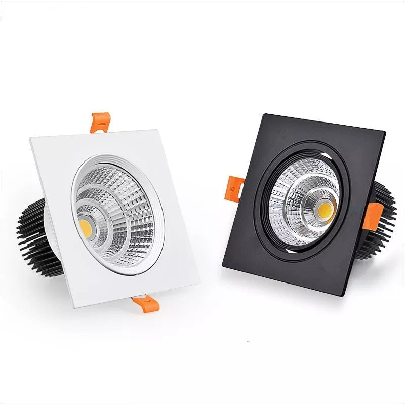6 Types Dimmable Recessed Square Downlights 15W 10W COB LED Ceiling Lamp AC90-260V LED Background Spot Lights Indoor Lighting