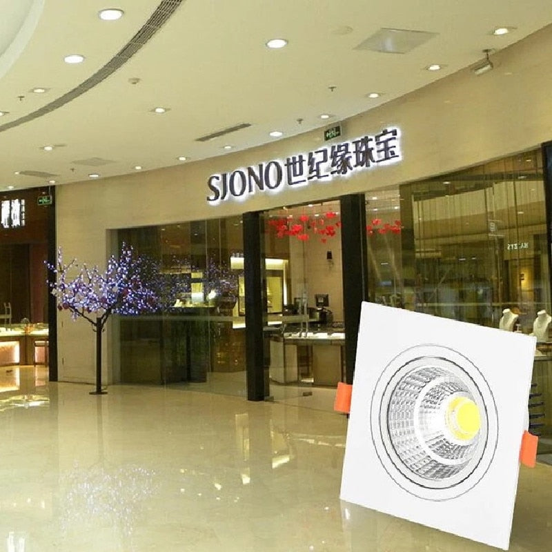 Square Dimmable Recessed LED Downlight 7W 9W 12W 15W COB LED Ceiling Lamp Spot Lights AC110-220V LED Panel Light Indoor Lighting