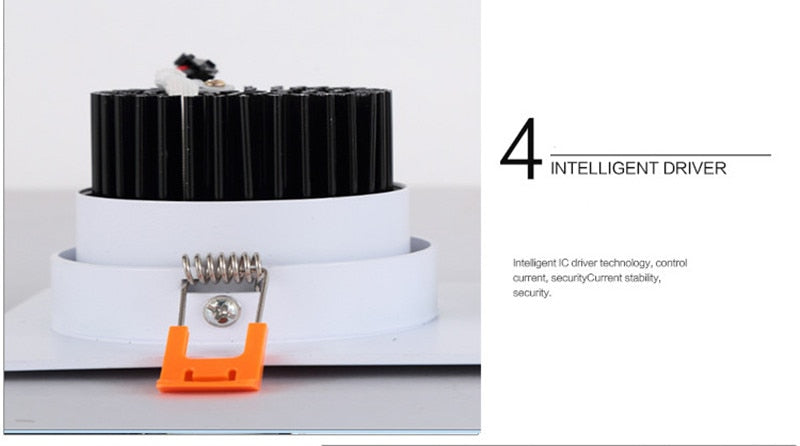 Square Dimmable Recessed LED Downlight 7W 9W 12W 15W COB LED Ceiling Lamp Spot Lights AC110-220V LED Panel Light Indoor Lighting