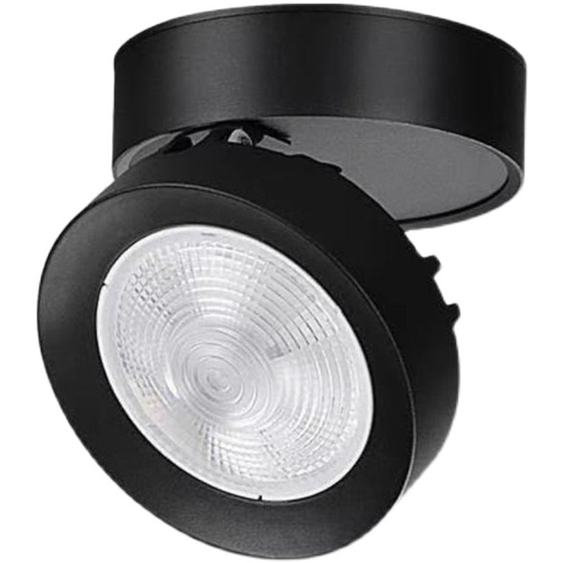 Round shape 360 Adjustable Angle Led Cob Downlight Black / White 7W 9W 12W 15W Led Ceiling Spot Light Pic Background Spotlights