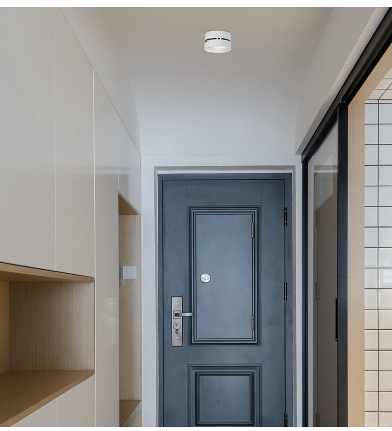 Round shape 360 Adjustable Angle Led Cob Downlight Black / White 7W 9W 12W 15W Led Ceiling Spot Light Pic Background Spotlights