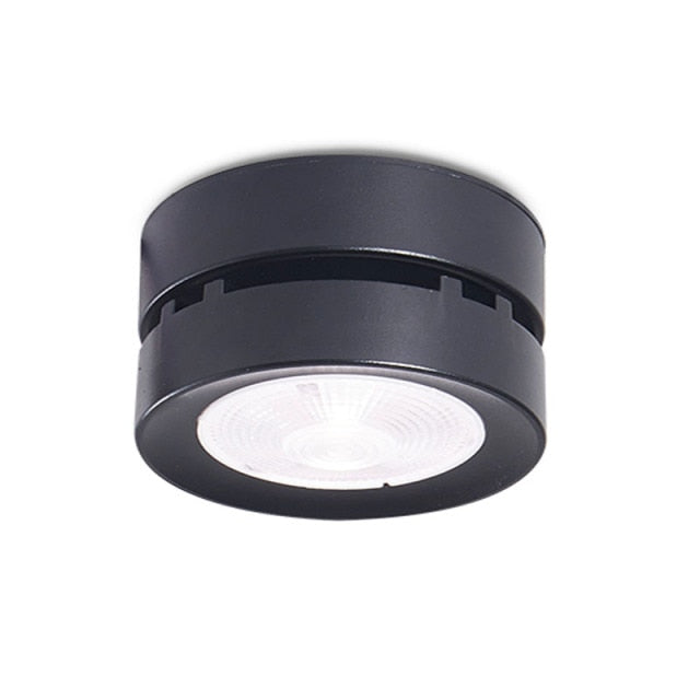Round shape 360 Adjustable Angle Led Cob Downlight Black / White 7W 9W 12W 15W Led Ceiling Spot Light Pic Background Spotlights