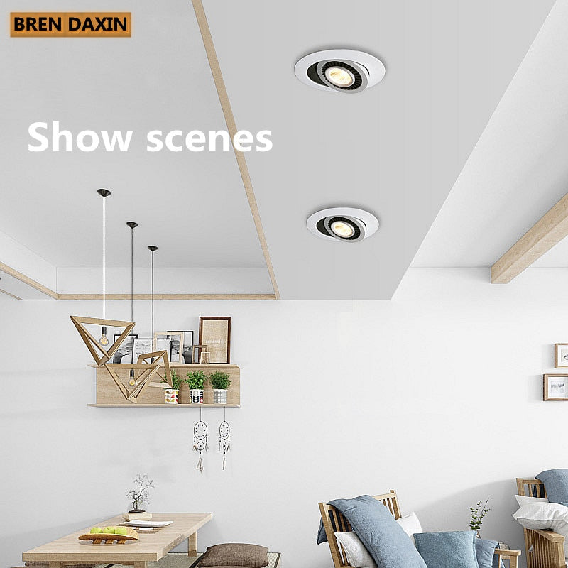 Dimmable LED Downlight embedded Tai chi lamp 360 degree rotating spot light AC 110V 220V indoor lighting LED ceiling lights