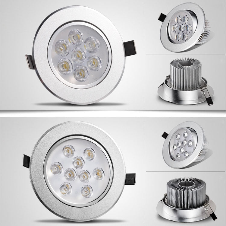 Round Dimmable Downlights 3W 6W 10W 14W 18W LED Ceiling lamp recessed COB Ceiling Spot lights ac85-265V LED Indoor Lighting