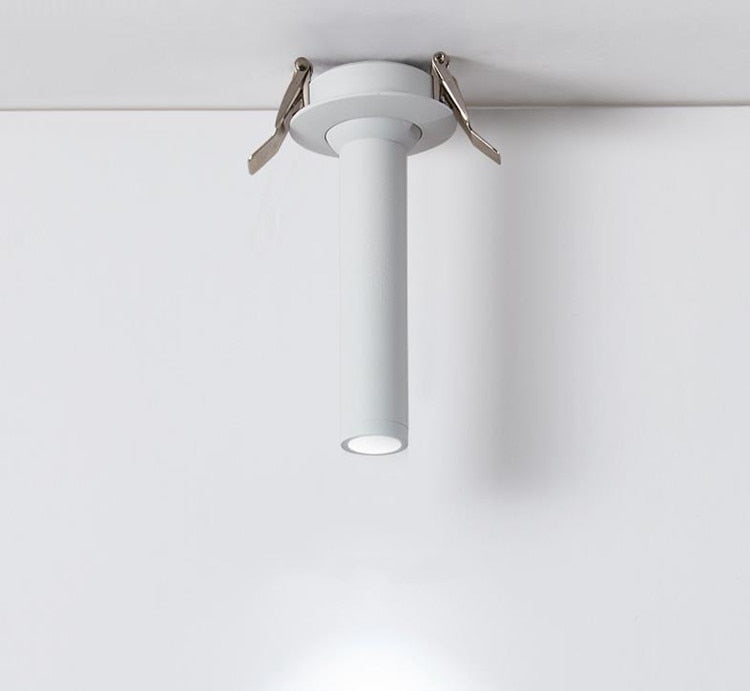 Black / White Long Tube Ceiling Recessed Led Point Lamp Angle Rotating 12w Ceiling Light For Kitchen Bedroom Tv Background Image