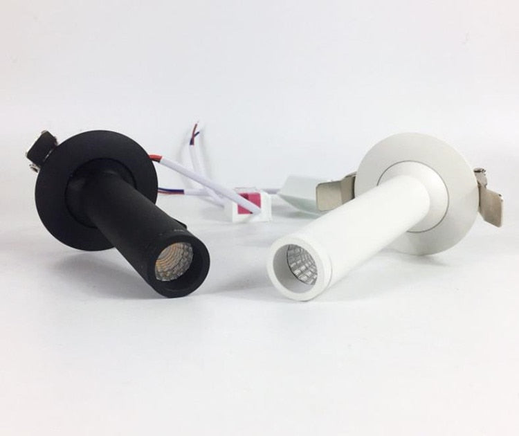 Black / White Long Tube Ceiling Recessed Led Point Lamp Angle Rotating 12w Ceiling Light For Kitchen Bedroom Tv Background Image