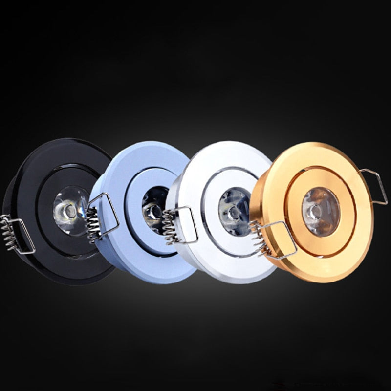 Dimmable LED Mini ceiling LED spot light lamp 1W 3W LED downlight white,black,silver Mini downlight Cabinet Spot Lamp