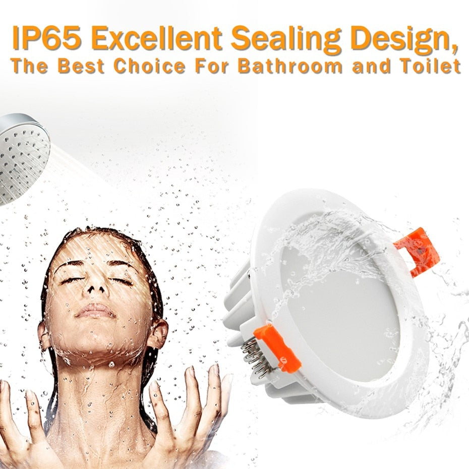 IP65 Waterproof LED Spot light Ceiling 7W 12W Modern LED Ceiling lamp AC110V 220V For Bathroom Recessed led Ceiling Downlight