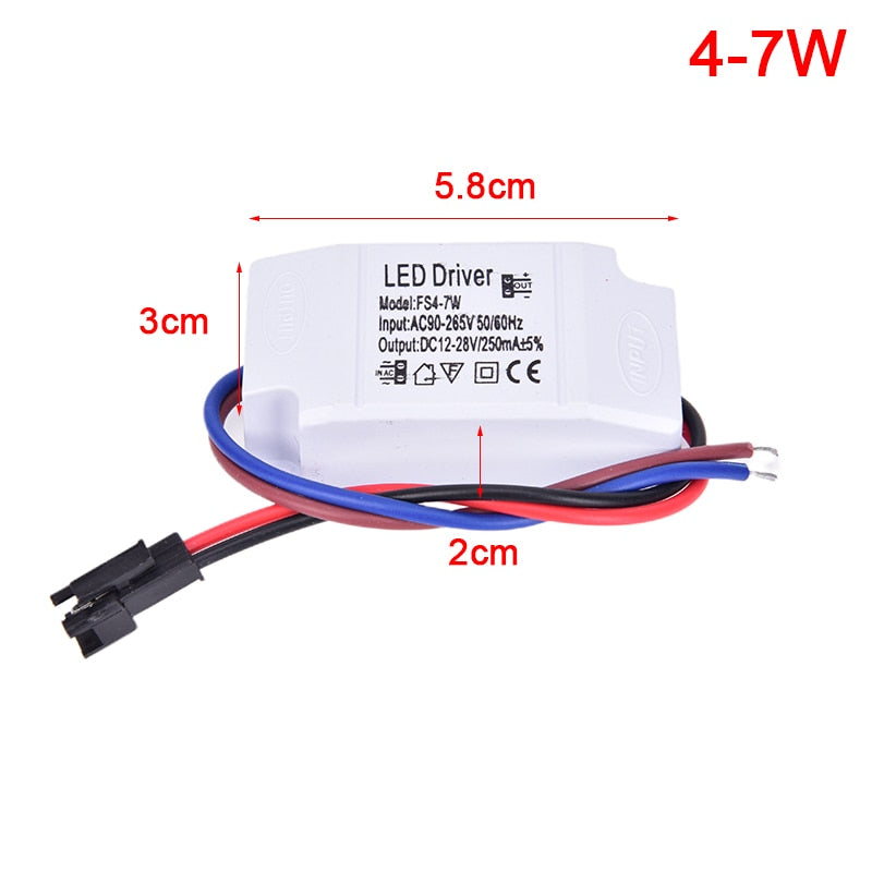 LED Constant Current Driver 90-265V 1-3W 4-7W 8-12W 13-18W 18-24W Power Supply Output 240mA External Drive For LED Downlight