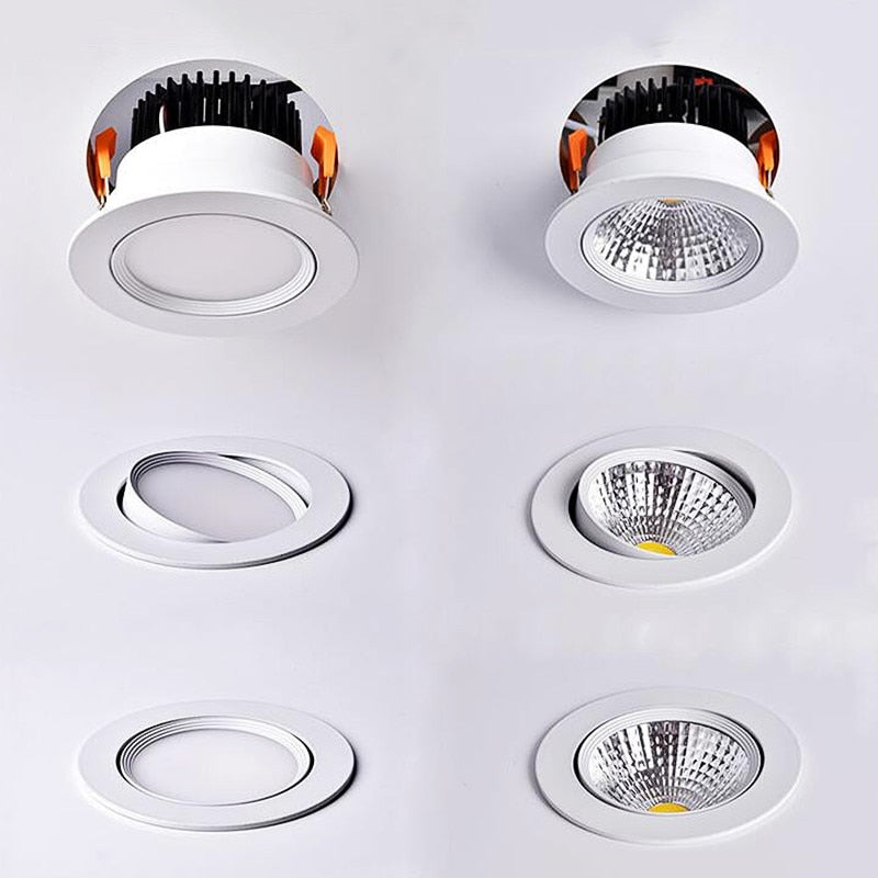 Recessed ceiling light indoor lighting AC110V-220V AC110V-220V dimmable LED downlight COB ceiling spotlight 3w 5w 7w 9w 12W 15W