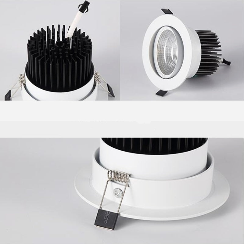 Recessed ceiling light indoor lighting AC110V-220V AC110V-220V dimmable LED downlight COB ceiling spotlight 3w 5w 7w 9w 12W 15W