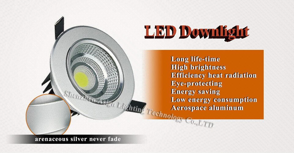 Super Bright Dimmable Led Down light COB Ceiling Spot Light 5w 10w 20w ceiling recessed Lights Warm Cool White Indoor Lighting