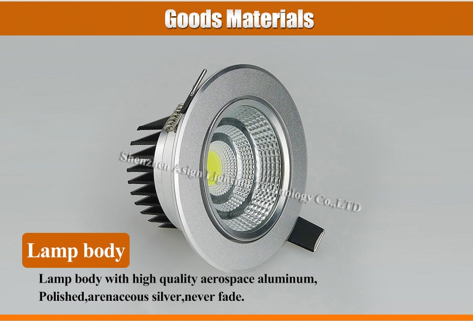 Super Bright Dimmable Led Down light COB Ceiling Spot Light 5w 10w 20w ceiling recessed Lights Warm Cool White Indoor Lighting