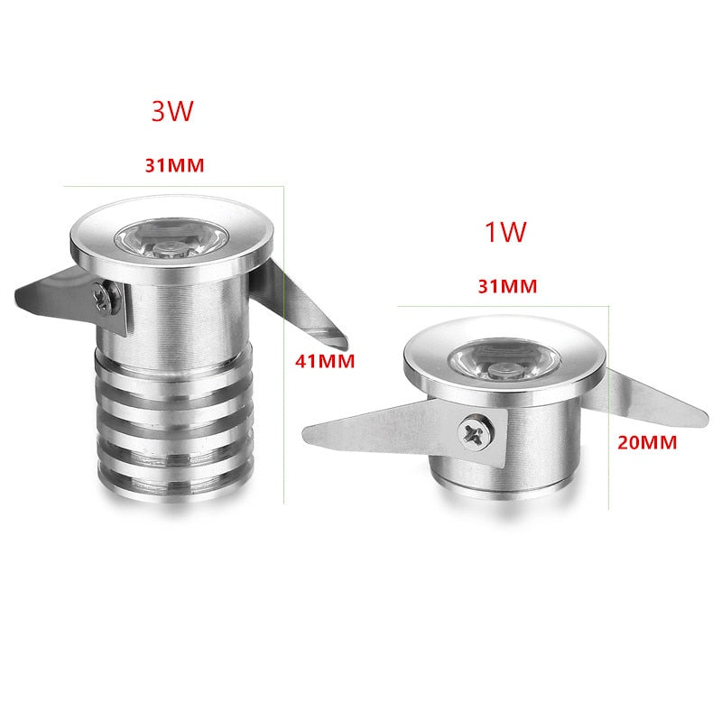 MINI in Ressessed LED Downlight 1W 3W 220V 230V LED Spotlight White / Black / Gold / Silver body LED Downlight