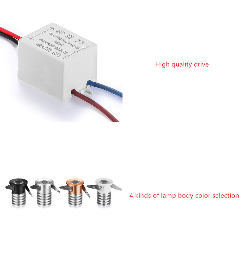 MINI in Ressessed LED Downlight 1W 3W 220V 230V LED Spotlight White / Black / Gold / Silver body LED Downlight