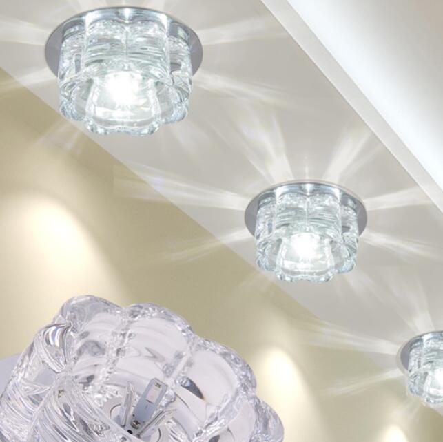 Downlight SMD 3W 5W LED Downlights crystal lamp Ceiling Spot Light With LED Driver AC110V 220V indoor Decoration