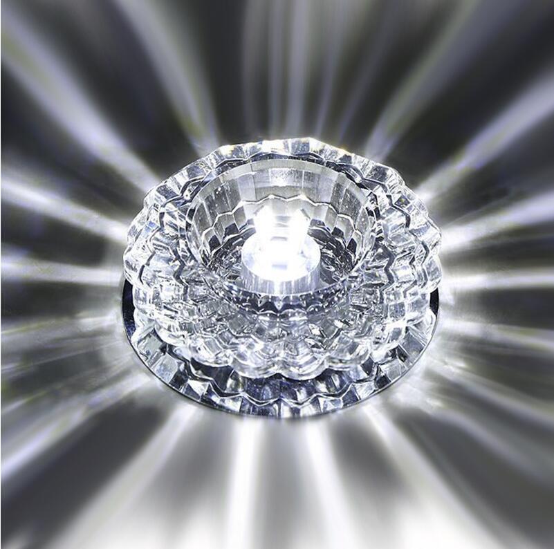 Downlight SMD 3W 5W LED Downlights crystal lamp Ceiling Spot Light With LED Driver AC110V 220V indoor Decoration